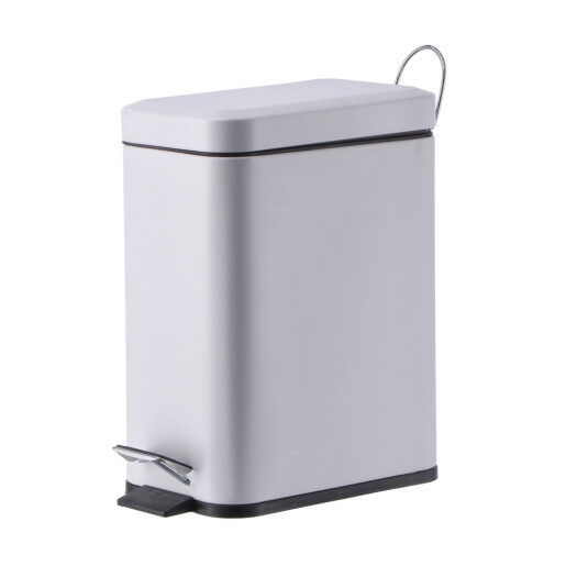 Cos gunoi cu clapeta fier alb 29,5 x 14 x  30 cm, 5 L
