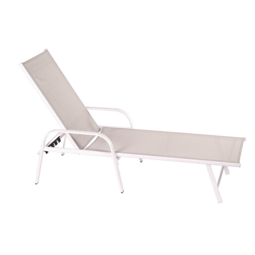 Sezlong gradina bej 195 x 60 x 105 cm