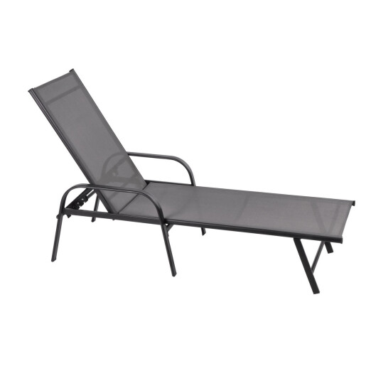 Sezlong gradina gri antracit 195 x 60 x 105 cm