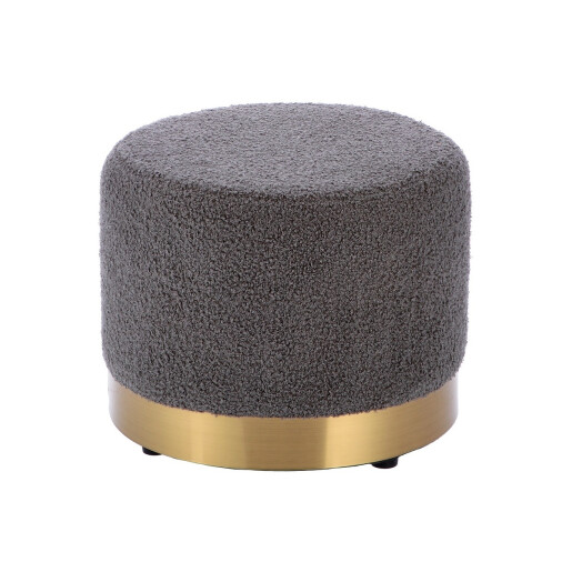 Taburet textil gri metal auriu 40 x 31 cm