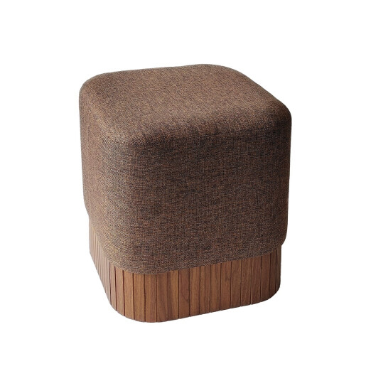 Taburet textil mdf maro  42 x 42 x 45 cm