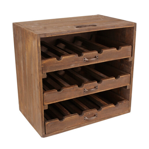 Suport 12 sticle vin lemn maro 47,5 x 30,5 x 45 cm