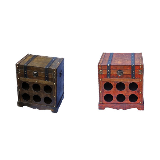 Set 2 suporturi 12 sticle vin lemn maro 39 x 28 x 44 cm