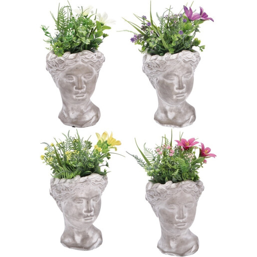 Set 4 plante artificiale in ghiveci 14 x 14 x 30 cm