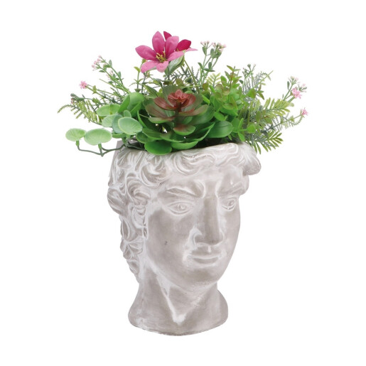 Set 2 vaze ceramica cu plante artificiale multicolore 18 x 14 x 38 cm