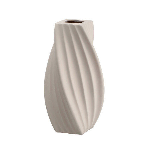Vaza flori ceramica bej Tribeca 16 x 16 x 34 cm