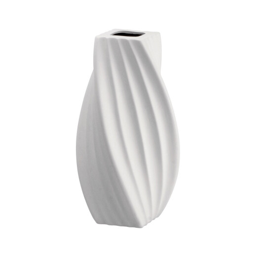 Vaza flori ceramica alba Tribeca 16 x 16 x 34 cm