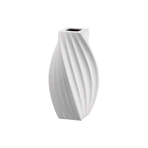 Vaza flori ceramica alba Tribeca  21,5 x 21,5 x 44,5 cm