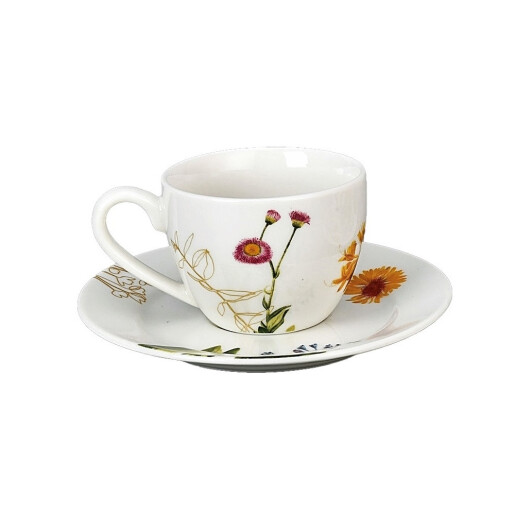 Set 2 cesti, 2 farfurioare portelan chinezesc 90 ml, 6 x 5 cm