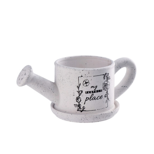 Ghiveci flori ceramica alba neagra Stropitoare My 33 x 16 x 13 cm