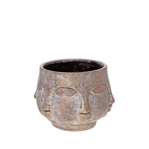 Ghiveci flori ciment gri bronz Face 22 x 16 cm