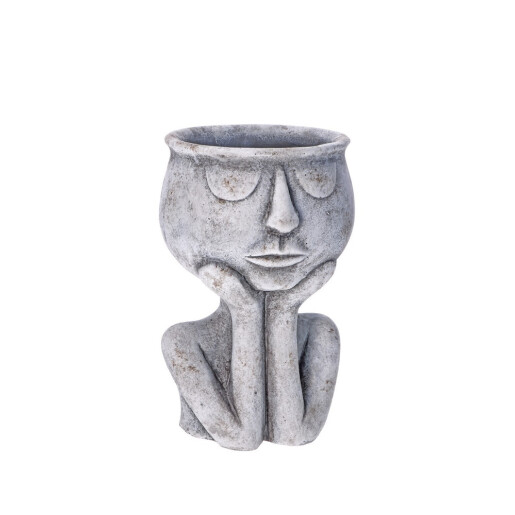 Ghiveci flori piatra gri Face 15 x 23 cm