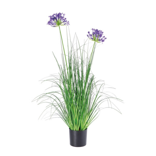 Flori artificiale in ghiveci verzi mov 12,5 x 90 cm