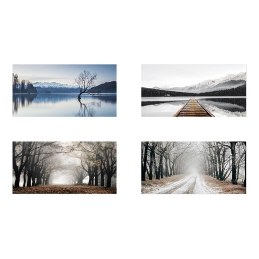 Set 4 tablouri decorative olegrafie pe panza Peisaje  80 x 40 cm