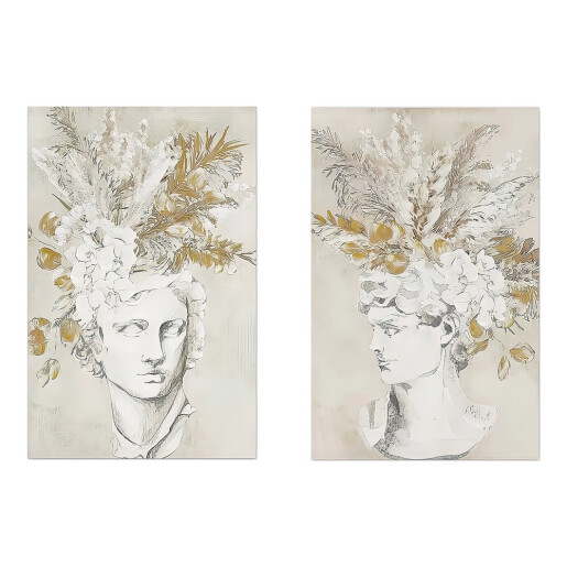 Set 2 tablouri decorative olegrafie pe panza Man 50 x 70 cm