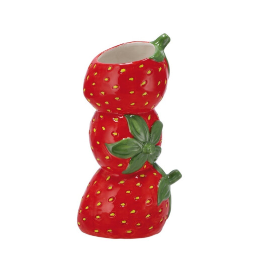 Vaza flori ceramica multicolora Capsuni  15 x 11 x 26,5 cm