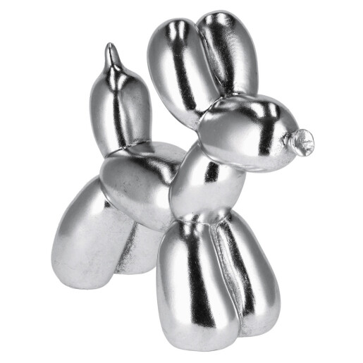 Figurina Catelus polirasina argintie 35 x 13,5 x 32 cm