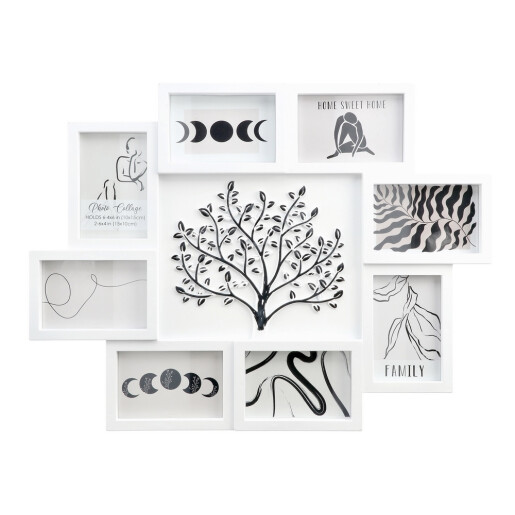 Set 2 rame foto perete plastic alb negru 10 x 15 cm, 61 x 46 cm