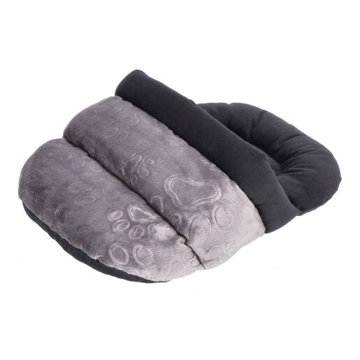 Culcus animale flanel gri negru 50 x 40 x 18 cm