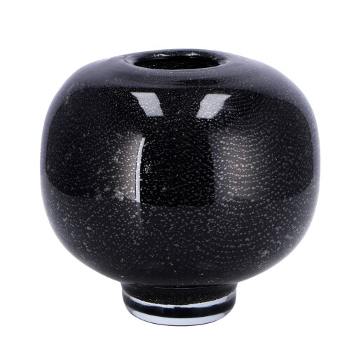 Vaza flori sticla neagra 14 x 14 cm