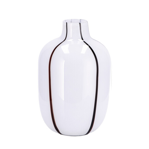 Vaza flori sticla alba neagra 16,5 x 26 cm