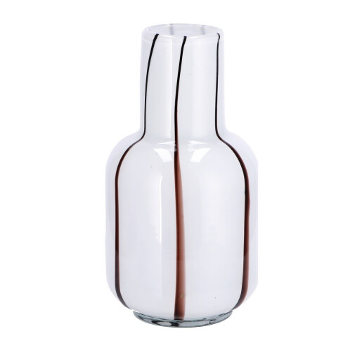 Vaza flori sticla alba maro 13 x 24 cm