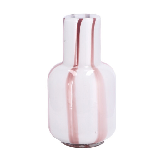 Vaza flori sticla alba rosie 13 x 24 cm