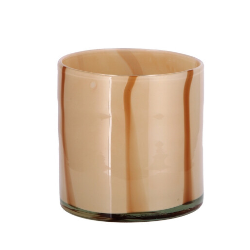 Vaza flori sticla bej 15 x 15 cm