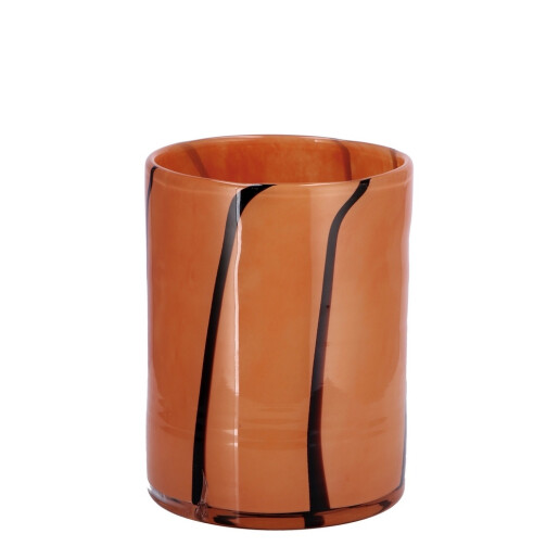 Vaza flori sticla maro neagra 15 x 20 cm