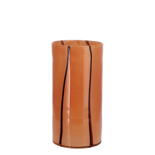 Vaza flori sticla neagra maro 12 x 25 cm