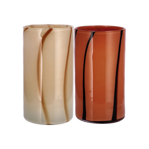 Set 2 vaze flori sticla multicolora 15 x 28 cm