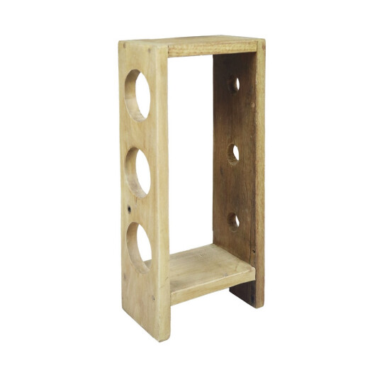 Suport 3 sticle vin lemn maro  20 x 12 x 45 cm