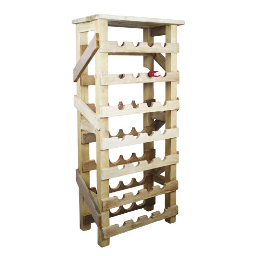 Suport 28 sticle vin lemn maro 53 x 28 x 115 cm