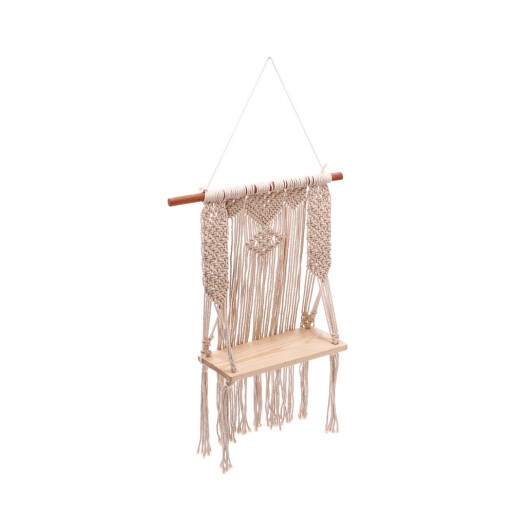 Raft perete bumbac lemn natur 30 x 15 x 80 cm