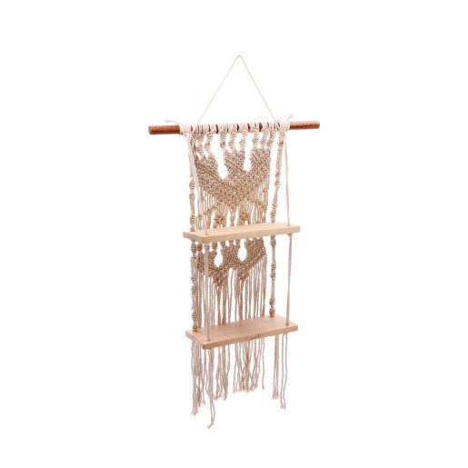 Raft perete bumbac lemn natur 25 x 12,5 x 63 cm