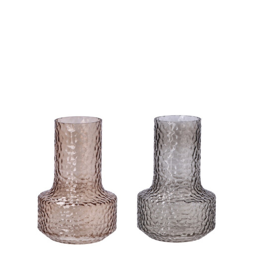 Set 2 vaze sticla ambra gri  17 x 25 cm