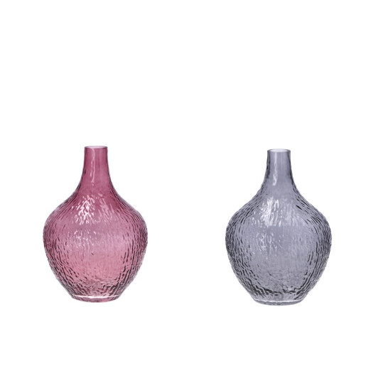 Set 2 vaze flori sticla roz violet 21,5 x 30,5 cm