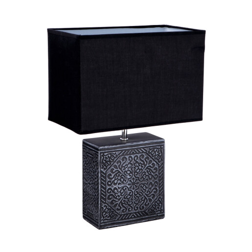 Veioza ceramica textil negru 33 x 18 x 48 cm