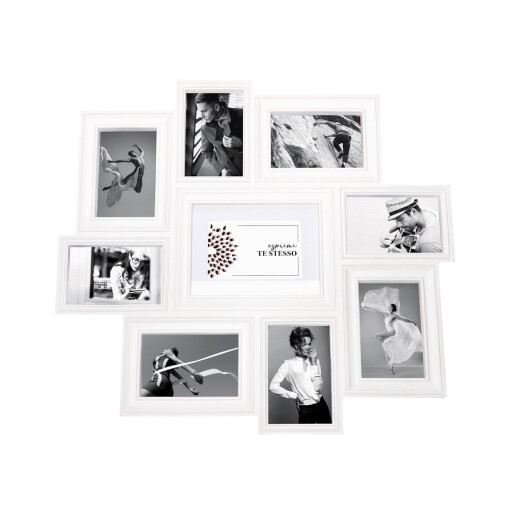 Rama foto perete plastic alb, sticla 58,5 x 54 cm