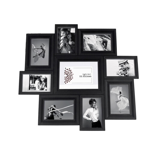 Rama foto perete plastic negru, sticla 58,5 x 54 cm