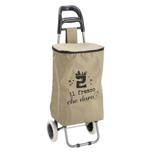 Carucior cu roti pentru cumparaturi, textil fier 35 x 28 x 92 cm