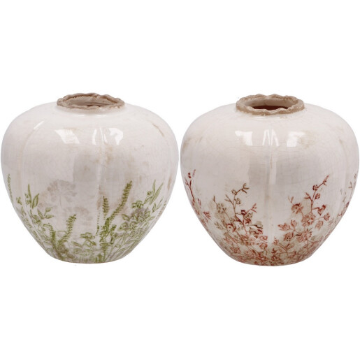 Set 2 vaze flori ceramica multicolora 16,5 x 14,5 cm
