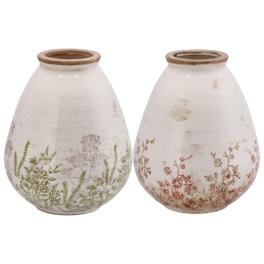 Set 2 vaze flori ceramica multicolora 17,5 x 21,5 cm