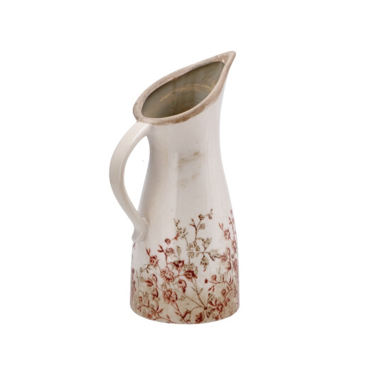 Carafa decorativa ceramica bej maro 15,5 x 11 x 26,5 cm