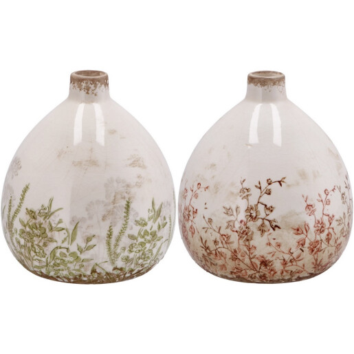 Set 2 vaze flori ceramica multicolora 17 x 19,5 cm