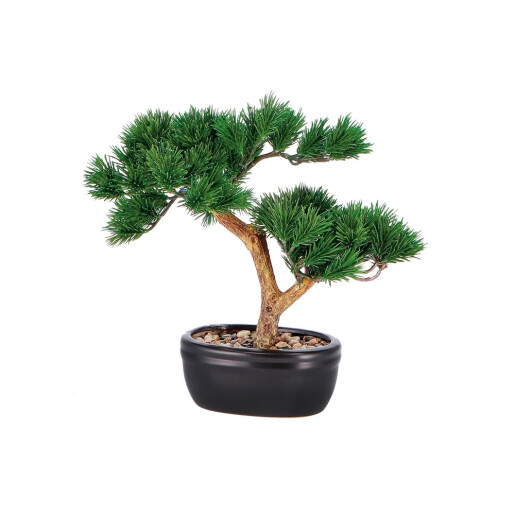 Bonsai artificial verde in ghiveci  15 x 11 x 26 cm