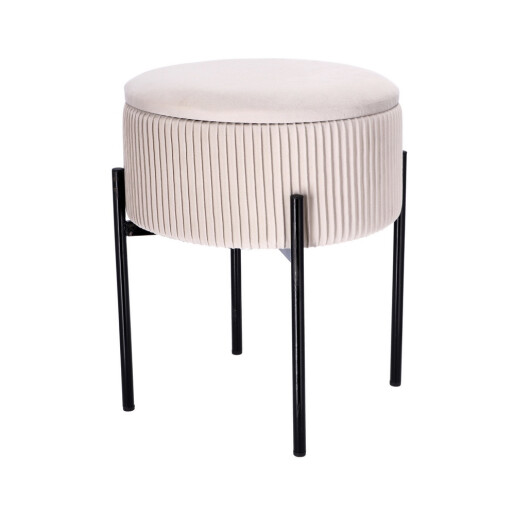 Set 3 tabureti cu spatiu depozitare, catifea multicolora, fier 36 x 44 cm