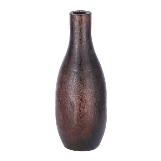 Vaza flori lemn maro inchis 17 x 39 cm