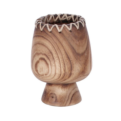 Vaza flori lemn maro 18,5 x 24 cm