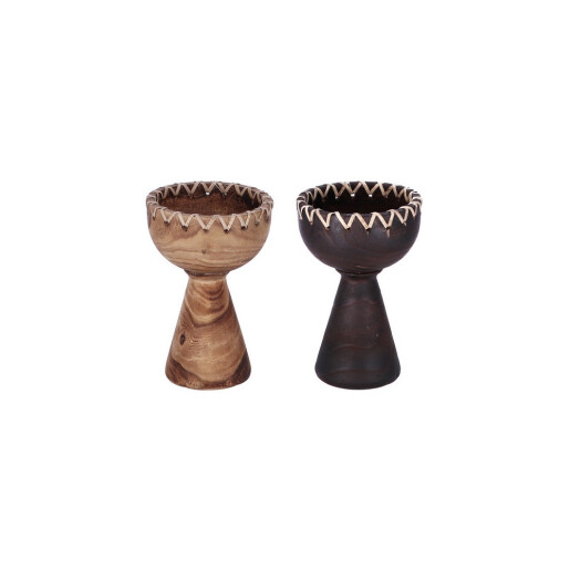 Set 2 vaze flori lemn maro 19,5 x 28 cm